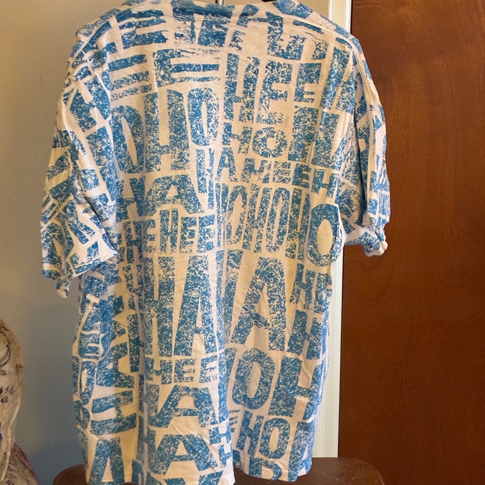Blue and White Garfield AOP Graphic T-Shirt - Picture 3 of 5